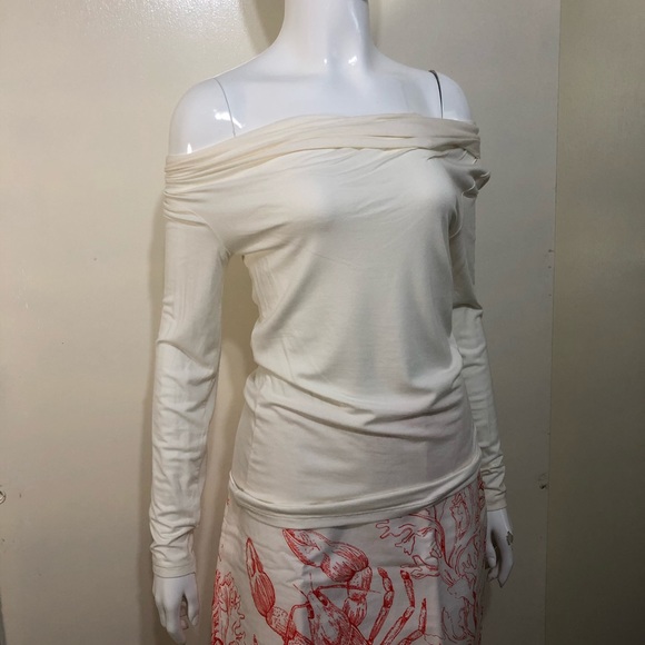 Tahari NWT cream drapped neck women’s top size XS - Picture 3 of 10